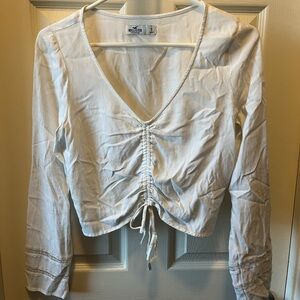 Hollister Cream Ruched Blouse
